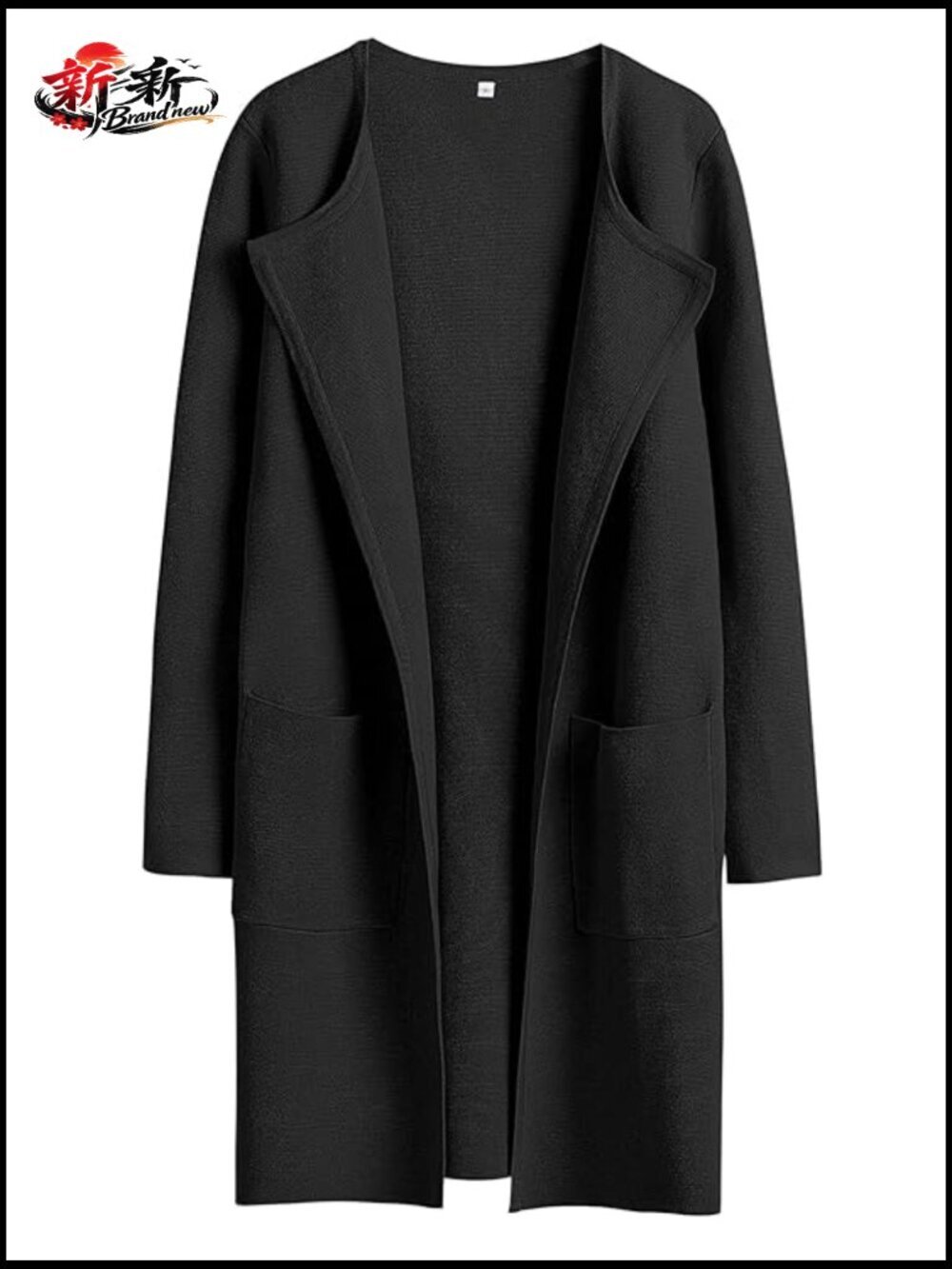 Open Front Knit Cardigan Sweater Long Coatigan with Pockets